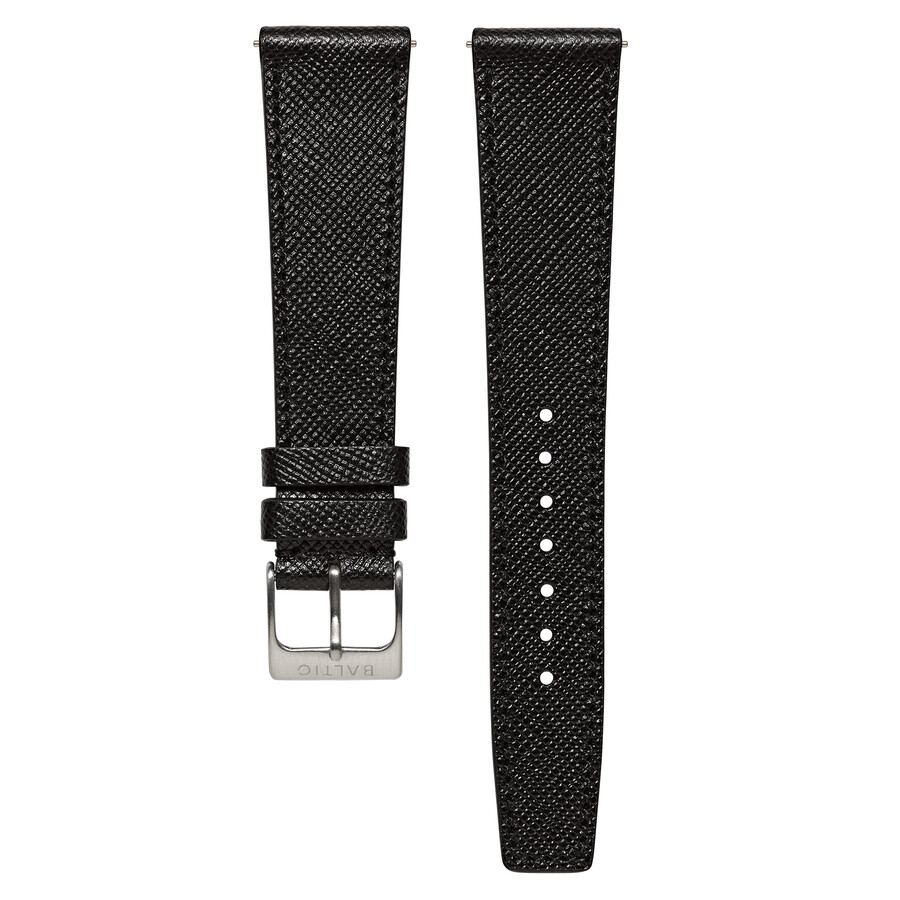 stitched strap saffiano black - baltic watches
